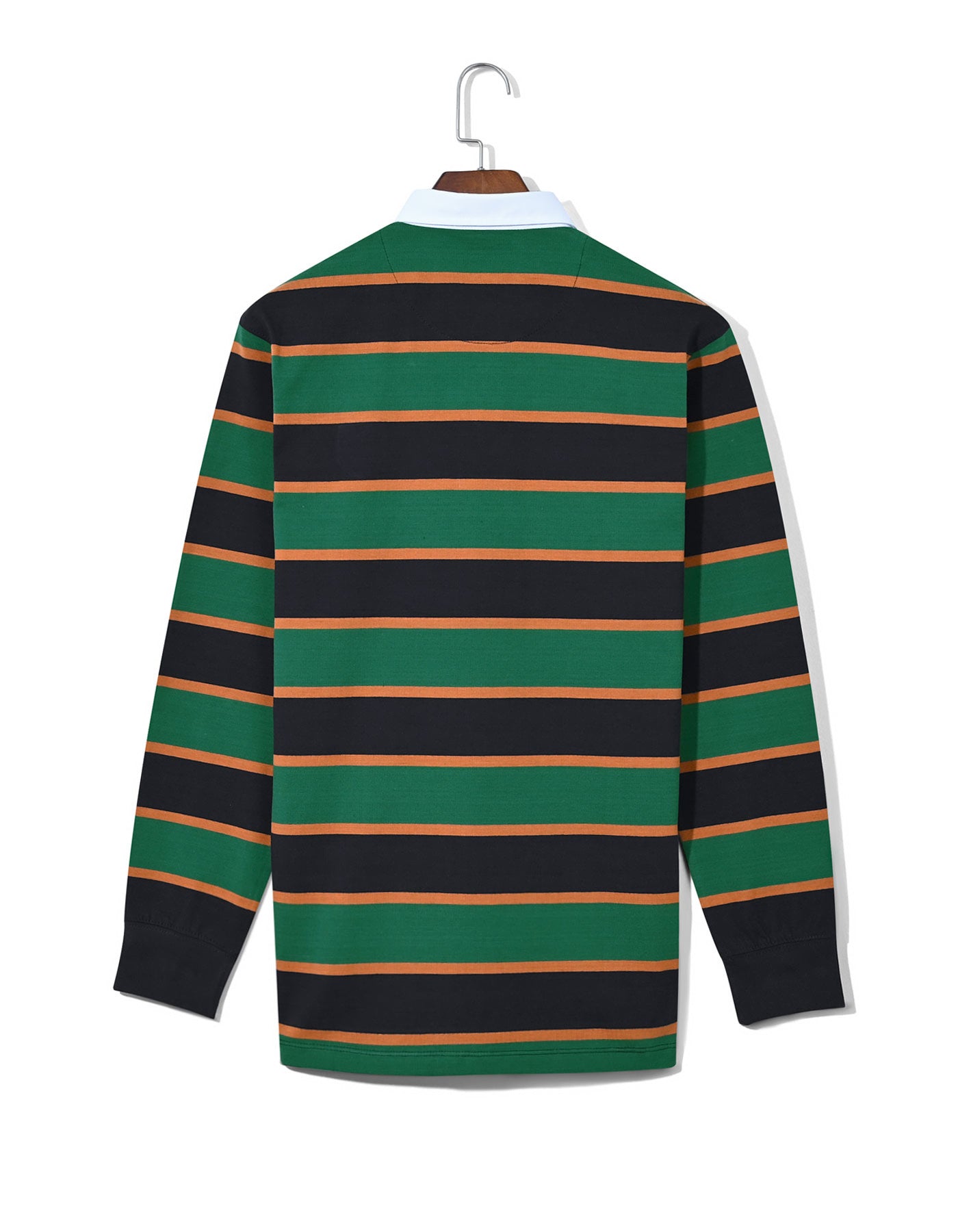 British Green Stripe Cotton Rugby Polo