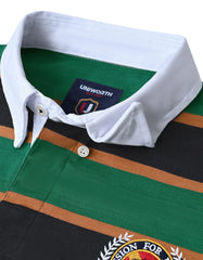 British Green Stripe Cotton Rugby Polo