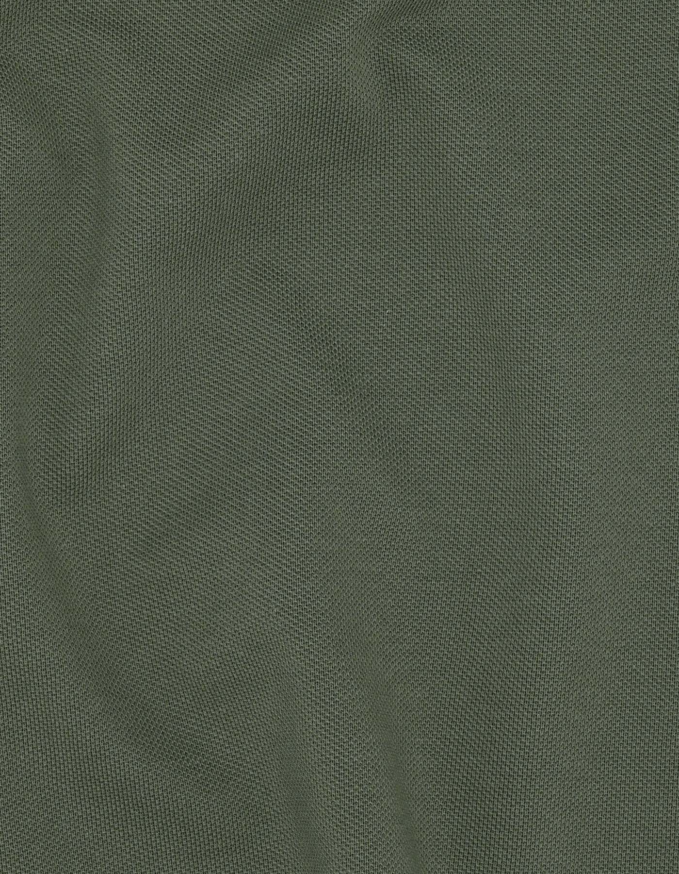 Olive Color Block Pique Polo Shirt