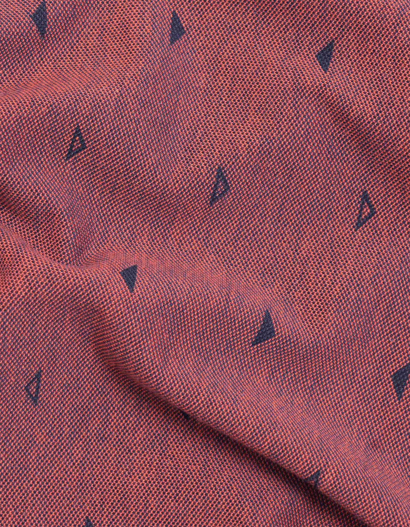 Rust Printed Pique Polo Shirt