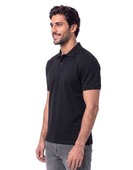 Black Plain Pique Polo Shirt