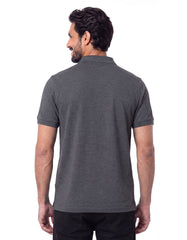 Charcoal Melange Plain Pique Polo Shirt