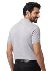 Heather Grey Plain Pique Polo Shirt