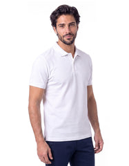 White Plain Pique Polo Shirt