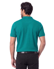 Teal Plain Pique Polo Shirt