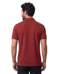 Oxblood Plain Pique Polo Shirt