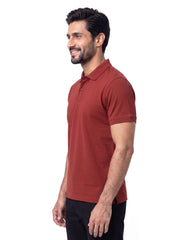 Oxblood Plain Pique Polo Shirt