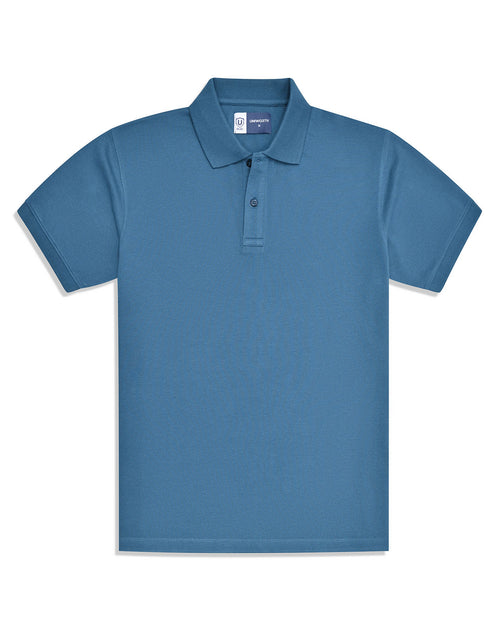 Aura Blue Plain Pique Polo Shirt