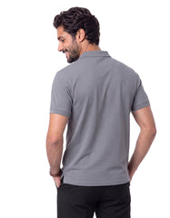 Charcoal Plain Pique Polo Shirt