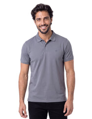 Charcoal Plain Pique Polo Shirt