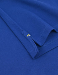 E Blue Color Block Pique Polo Shirt