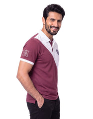 T Pink Color Block Polo Shirt