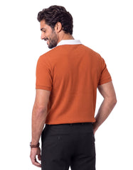 Rust Plain Interlock Polo Shirt