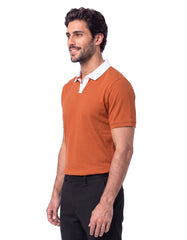 Rust Plain Interlock Polo Shirt