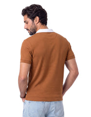 Brown Plain Interlock Polo Shirt