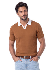 Brown Plain Interlock Polo Shirt