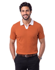 Rust Plain Interlock Polo Shirt