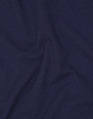 Navy Textured Jacquard Polo Shirt