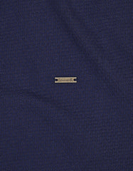 Navy Textured Jacquard Polo Shirt