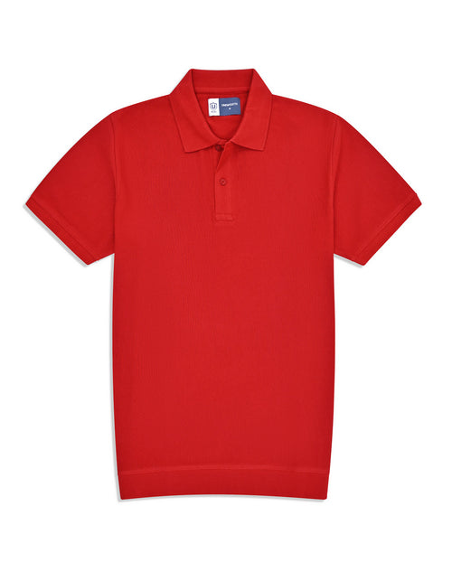 Red Textured Jacquard Polo Shirt