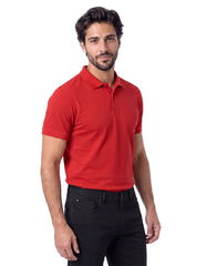 Red Textured Jacquard Polo Shirt