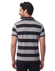 Black Stripe Pique Polo Shirt
