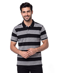 Black Stripe Pique Polo Shirt