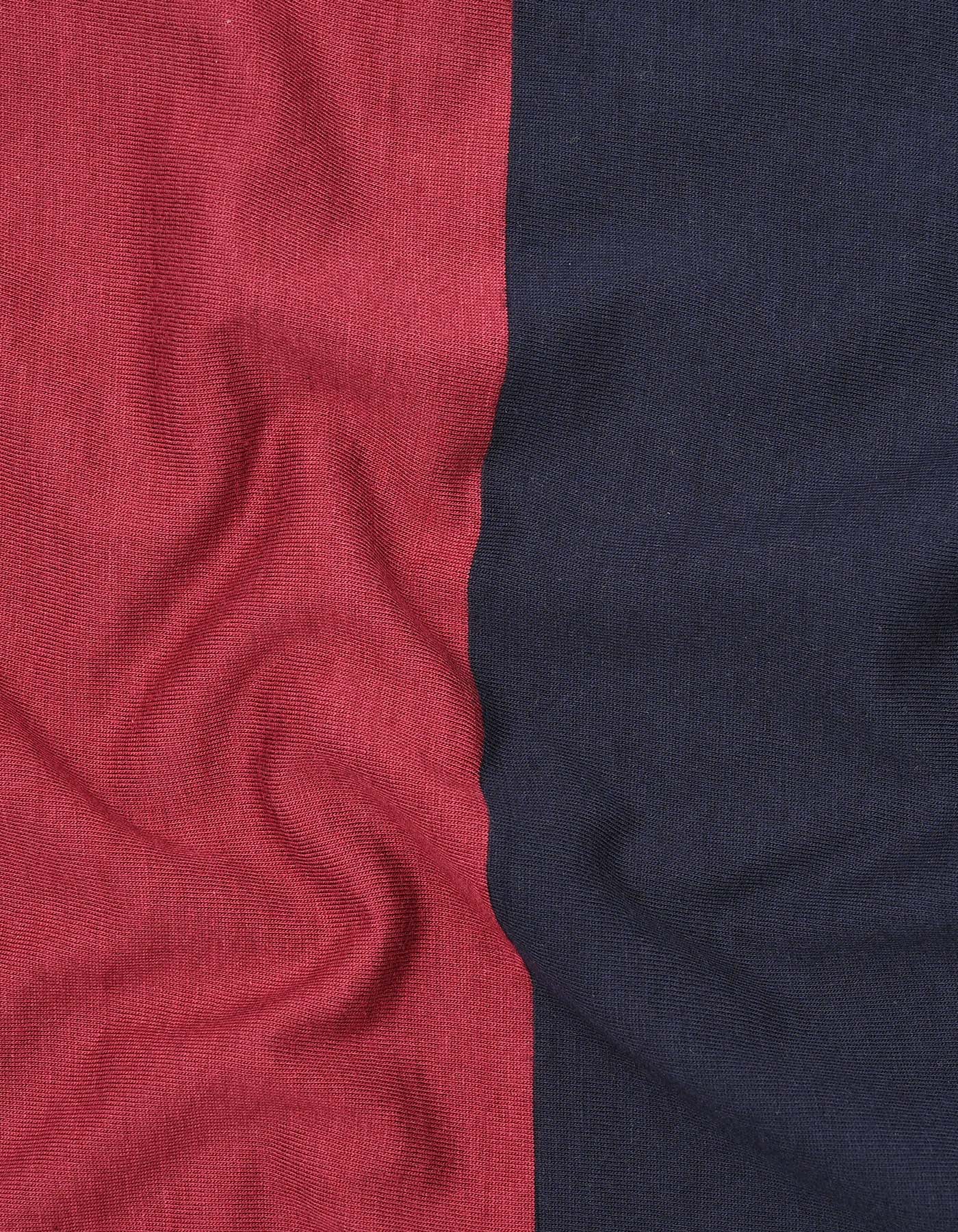 Navy Stripe Pique Polo Shirt