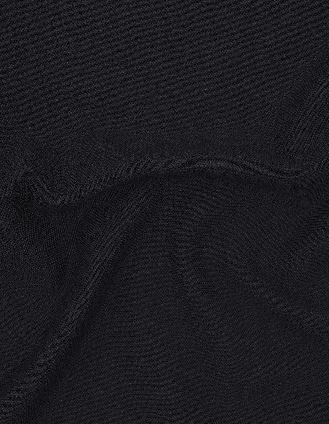 Black Plain Pique Polo Shirt