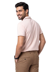 Off White Plain Pique Polo Shirt
