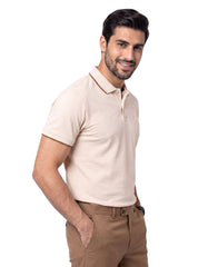Off White Plain Pique Polo Shirt