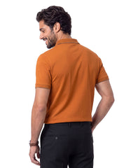 Brown Plain Pique Polo Shirt