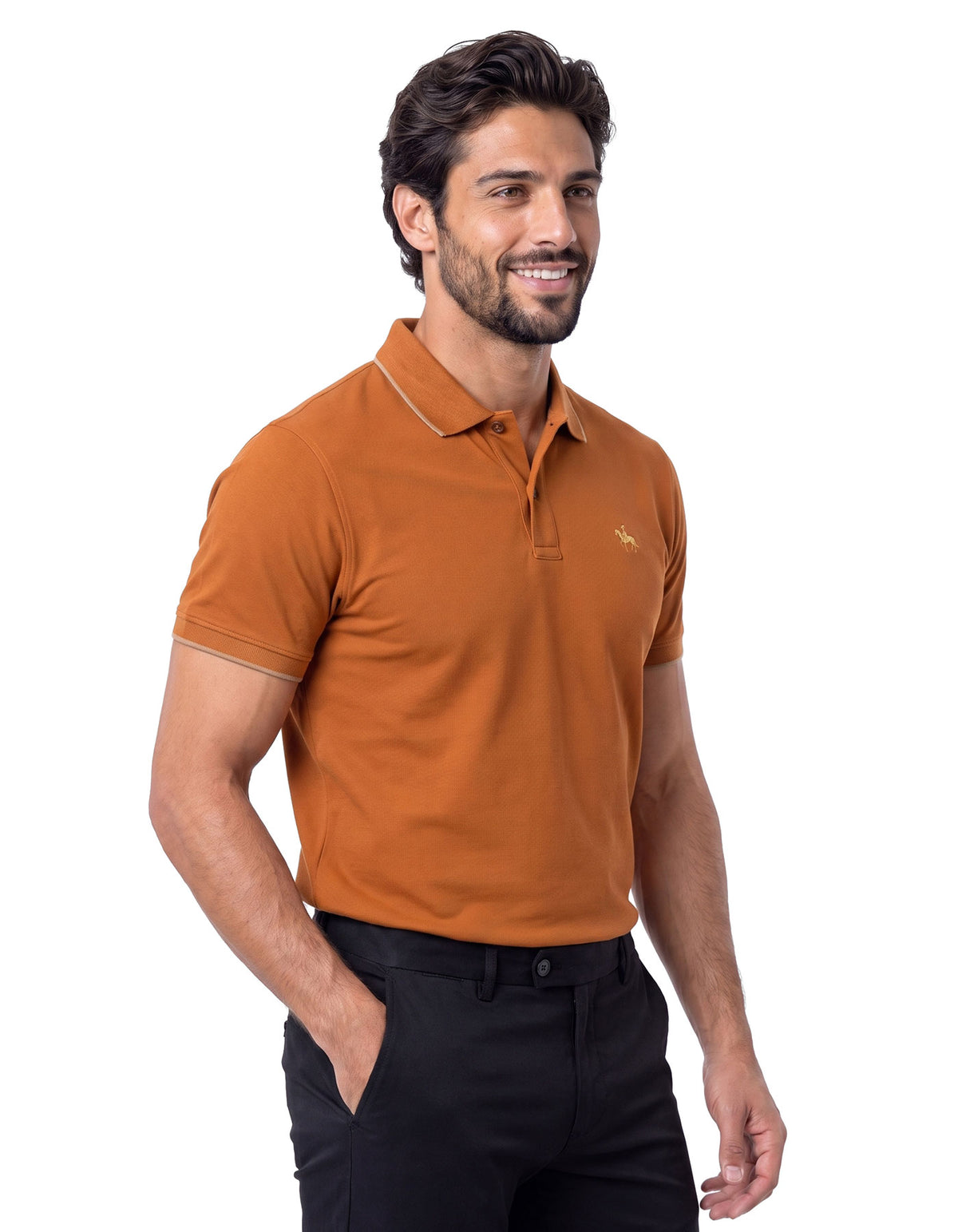 Brown Plain Pique Polo Shirt