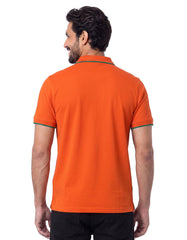 Rust Plain Pique Polo Shirt