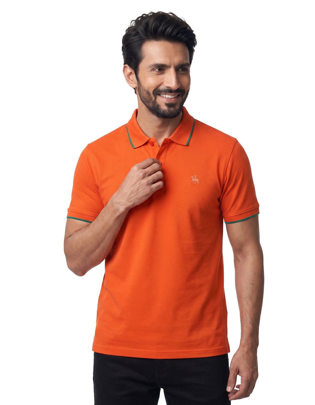 Rust Plain Pique Polo Shirt