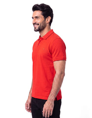 Red Plain Pique Polo Shirt