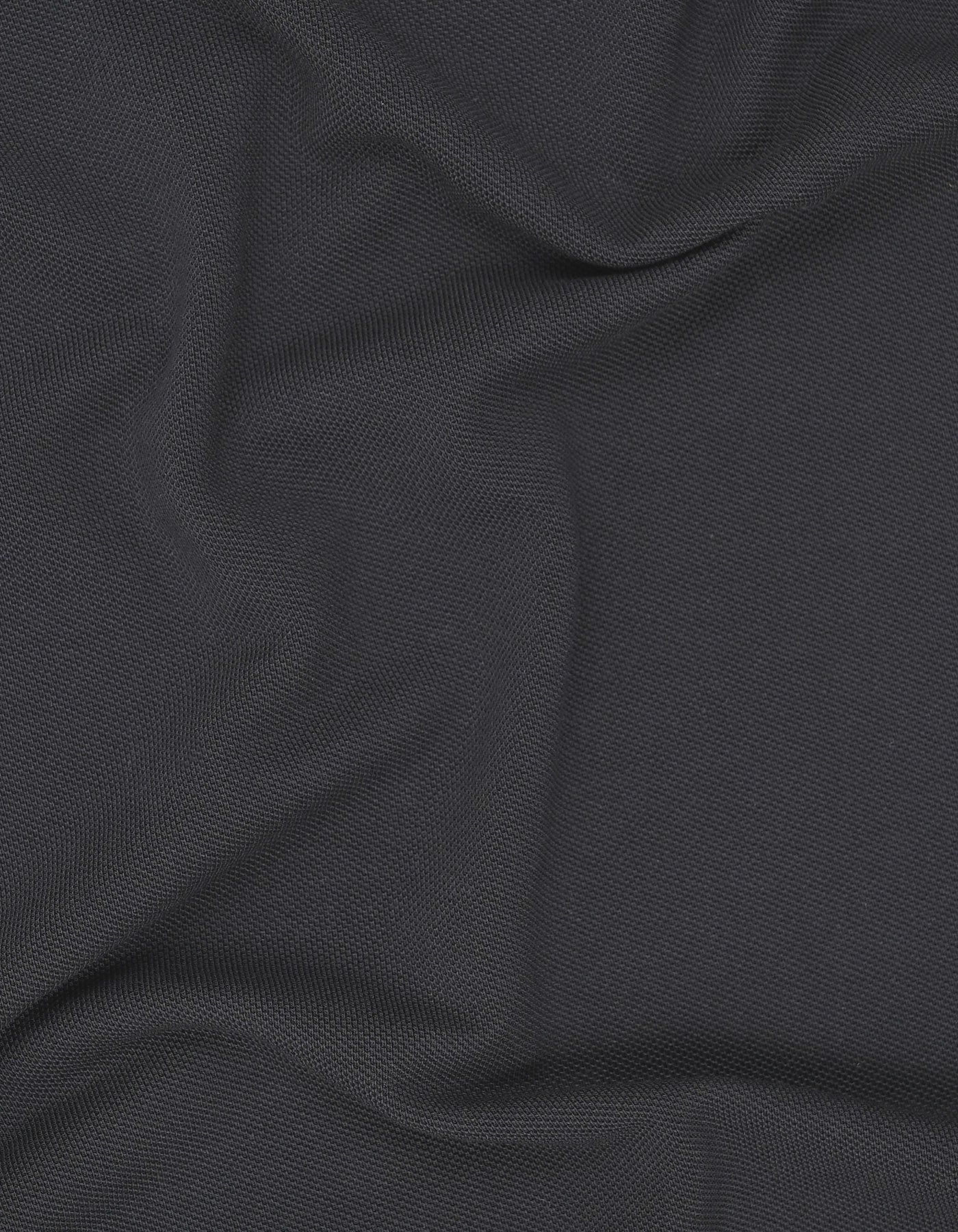 Black Plain Supima Cotton Pique Polo Shirt