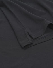 Black Plain Supima Cotton Pique Polo Shirt