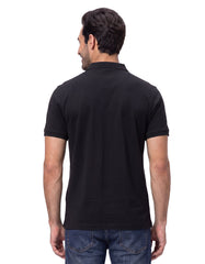 Black Plain Supima Cotton Pique Polo Shirt