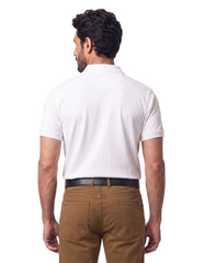 White Plain Supima Cotton Pique Polo Shirt