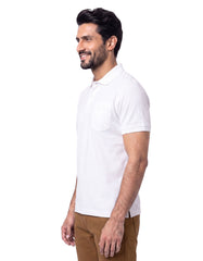 White Plain Supima Cotton Pique Polo Shirt