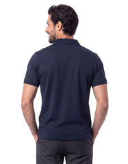 Navy Plain Supima Cotton Pique Polo Shirt