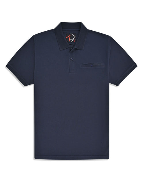 Navy Plain Supima Cotton Pique Polo Shirt