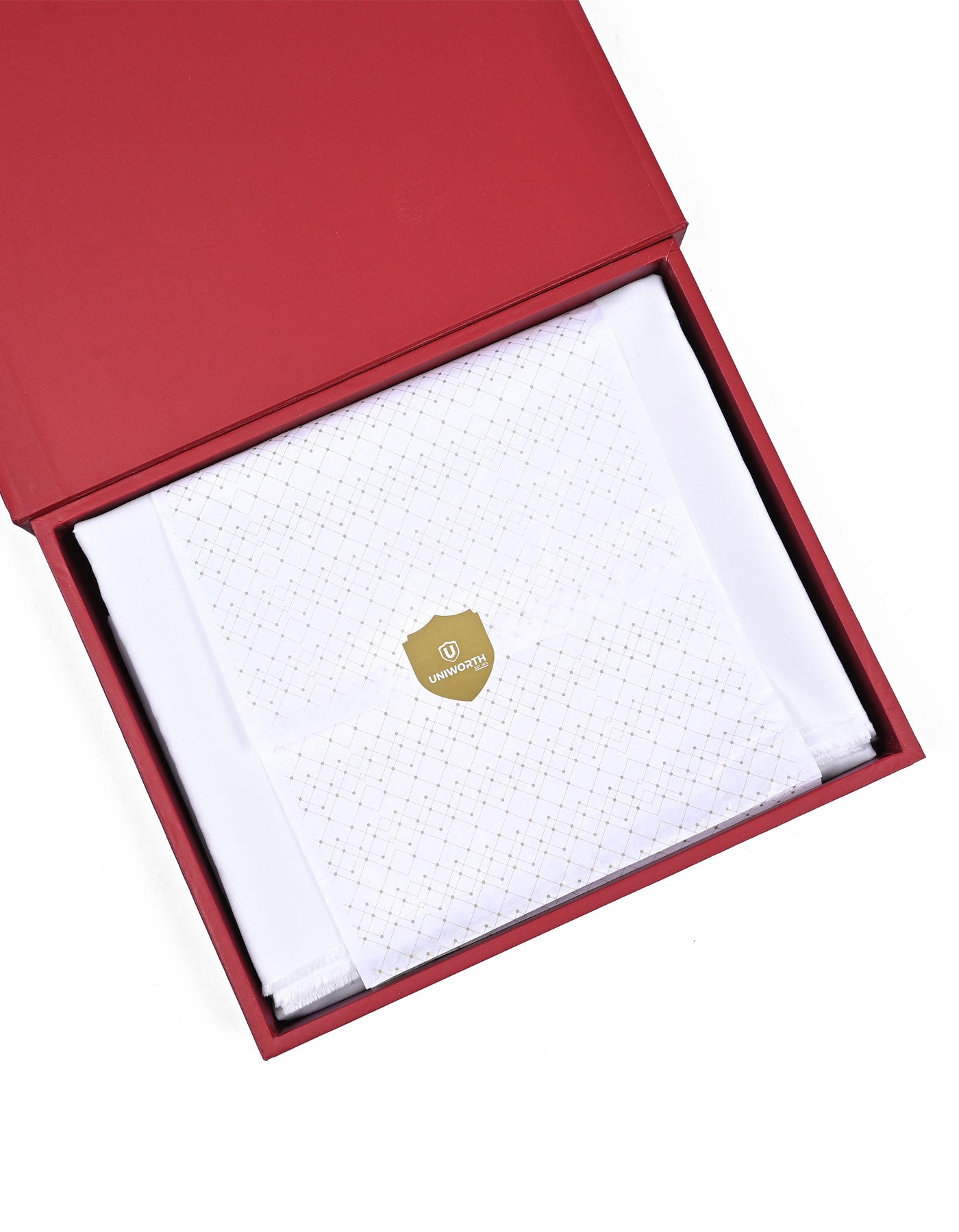 White Plain Unstitched Bamboo Blend Ethnic Suit