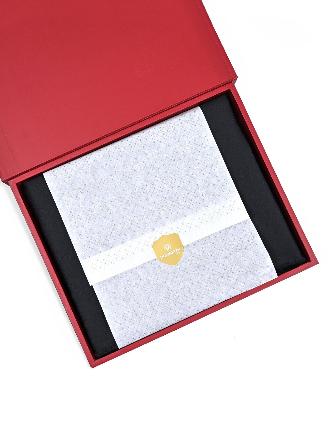 Black Plain Unstitched Bamboo Blend Ethnic Suit