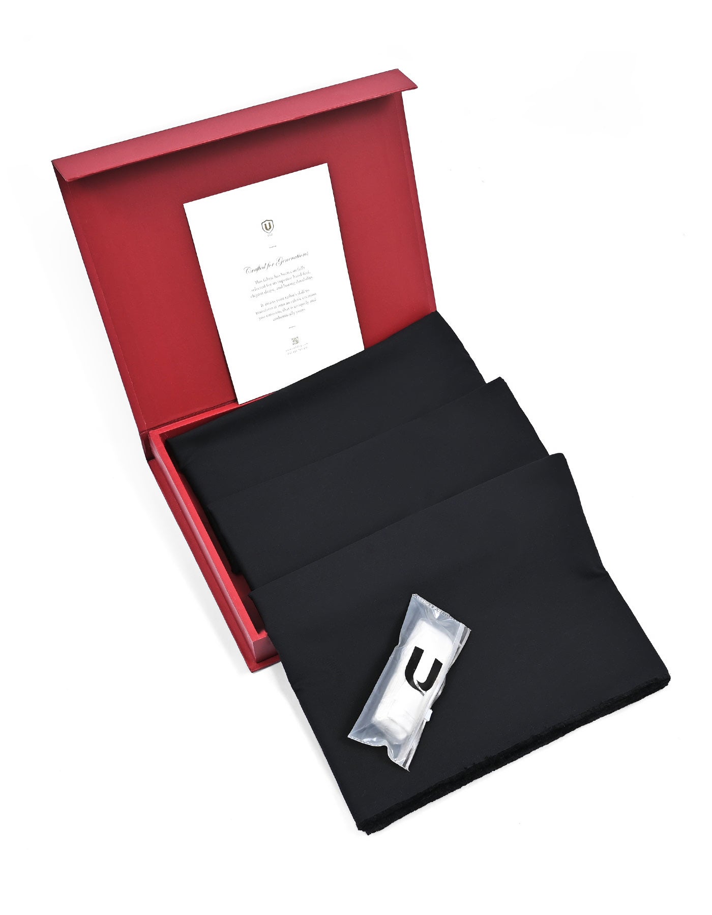 Black Plain Unstitched Bamboo Blend Ethnic Suit