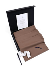 D Brown Plain Wash & Wear Unstitched Suit