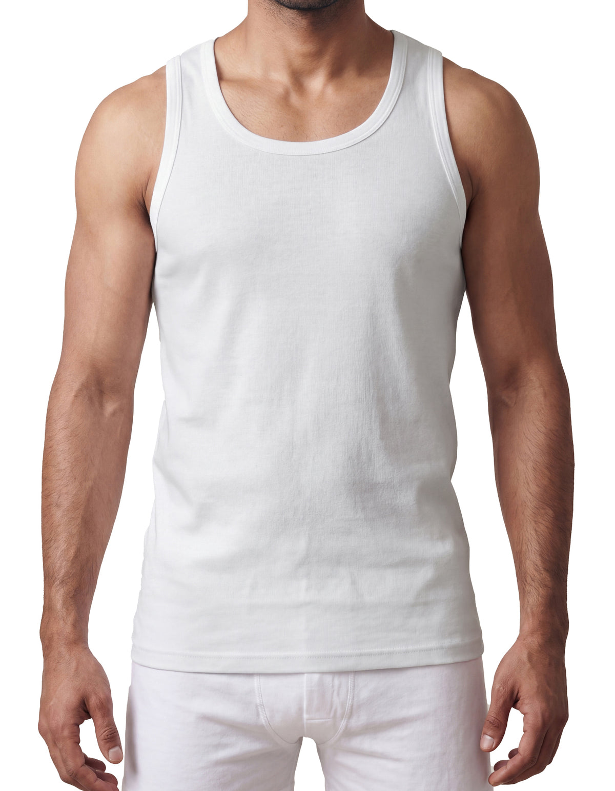White Plain Sleeveless Tank Top