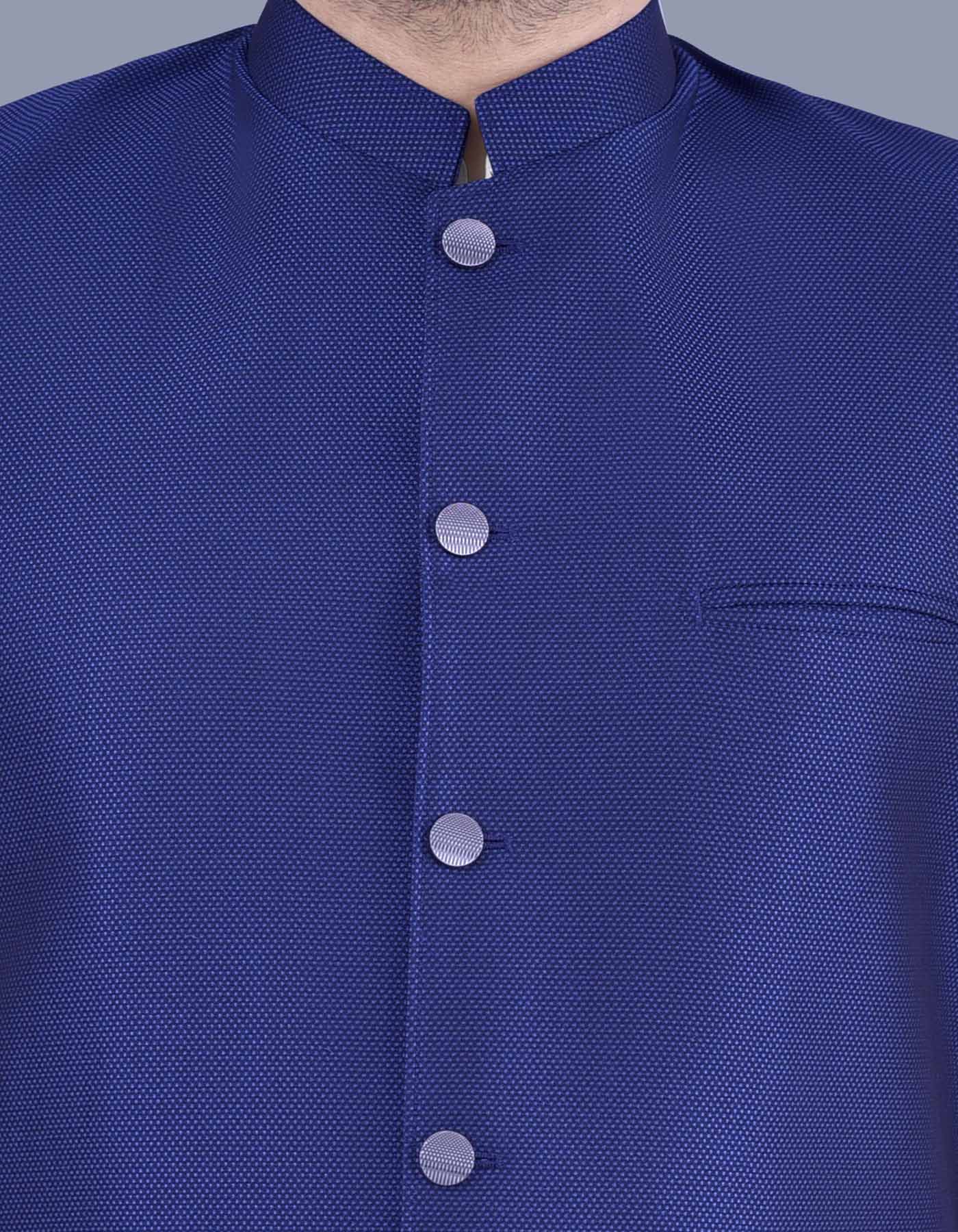 Blue Plain Waist Coat WC2208-01S-36