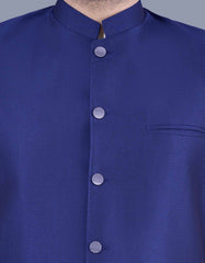 Blue Plain Waist Coat WC2208-01S-36